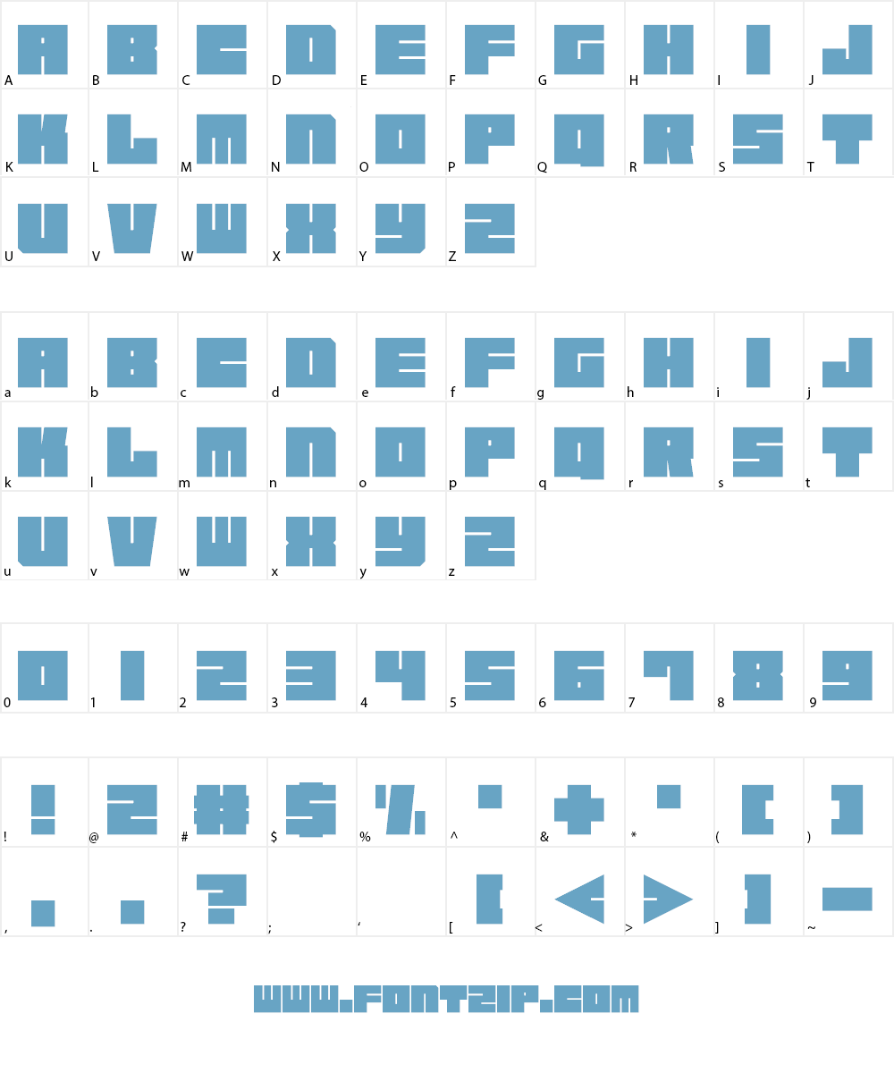 Square Chunks Font Character